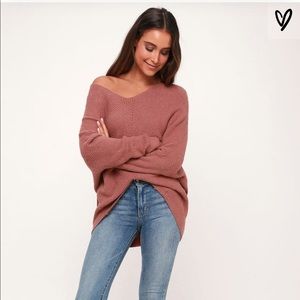 Lulu’s Muave Pink Knit Sweater